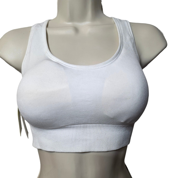 all in motion Other - All In Motion High Support Sports Bra White Racerback Seamless L NWT